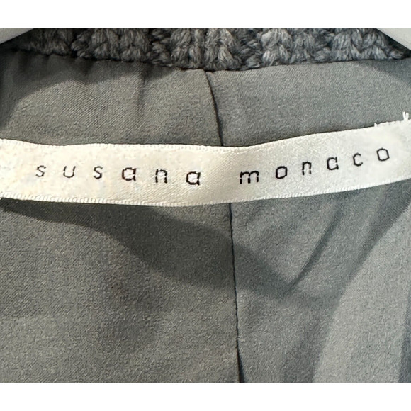 Susana Monaco Wool Double Breasted Cropped Coat Knitted Short Sleeves Small NWOT - Picture 11 of 11
